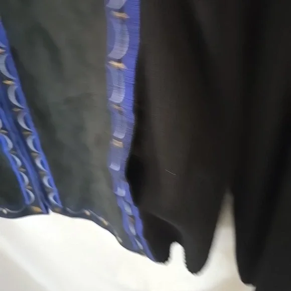 Vtg Bob Mackie Wearable Leather & Knit Jacket Embroidered Black Sz XL Statement! - Picture 8 of 16